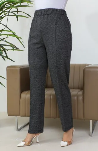 Jacquard Women`s Trousers With Embroidery 1037A-01 Black 1037A-01