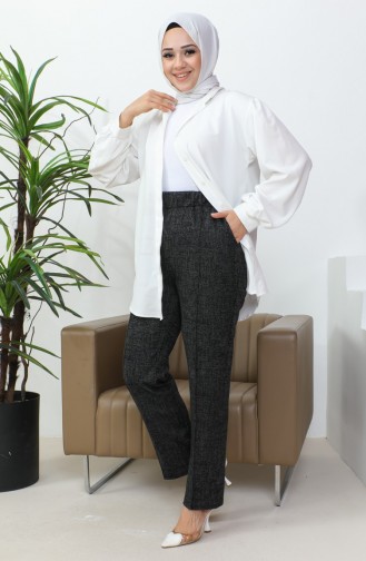 بنطلون جاكار نسائي 1037D-01 أسود 1037D-01