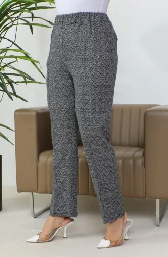 Jacquard Women`s Trousers With Embroidery 1037E-01 Black 1037E-01