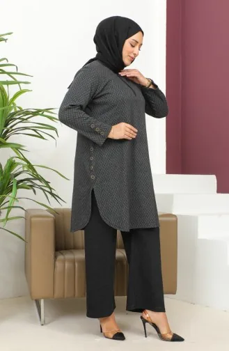 Vako Patroon Tuniek Broek Tweedelig Pak 2692C-01 Zwart 2692C-01