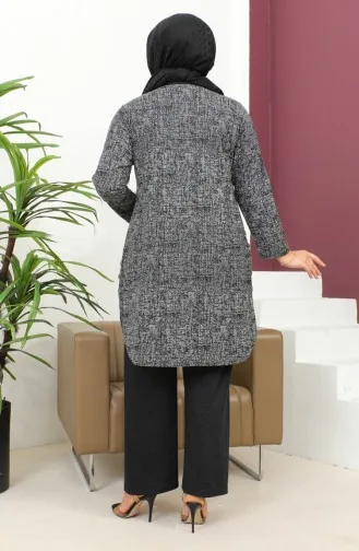Snowflake Patterned Two Piece Suit 2692E-01 Black 2692E-01