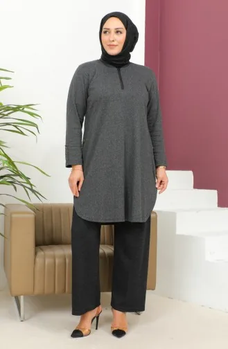 B.S.Desenli Bayan İkili Takım 2692F-01 Siyah