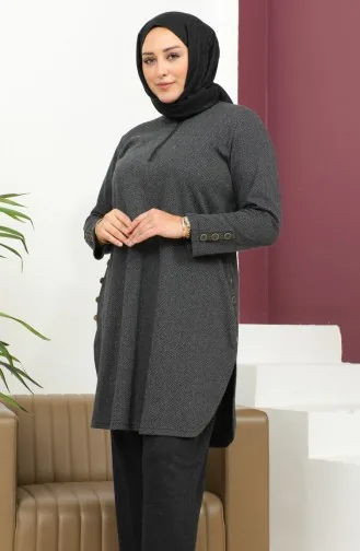 B.S.Desenli Bayan İkili Takım 2692F-01 Siyah