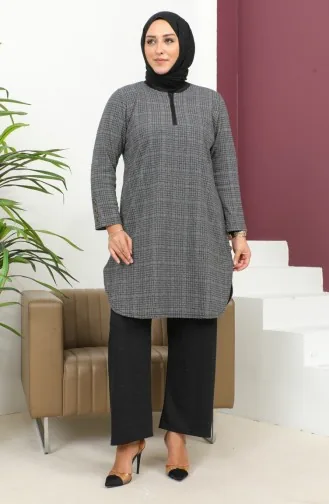 بدلة نسائية من قطعتين منقوشة 2692G-01 سوداء 2692G-01