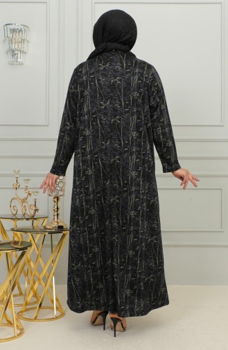 Robe à Motifs Imprimés Pierres Grande Taille 4425-02 Bleu 4425-02