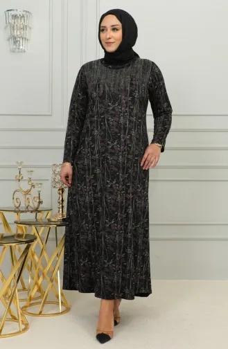 Plus Size Stone Printed Patterned Dress 4425-03 Dusty Rose 4425-03