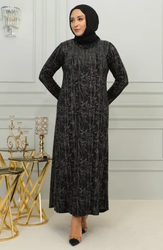 Plus Size Stone Printed Patterned Dress 4425-03 Dusty Rose 4425-03