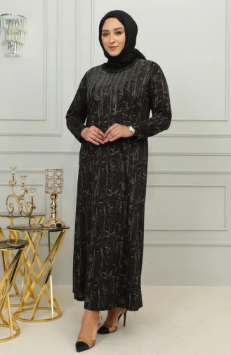 Übergröße Kleid Mit Steinmuster 4425-04 Weinrot 4425-04