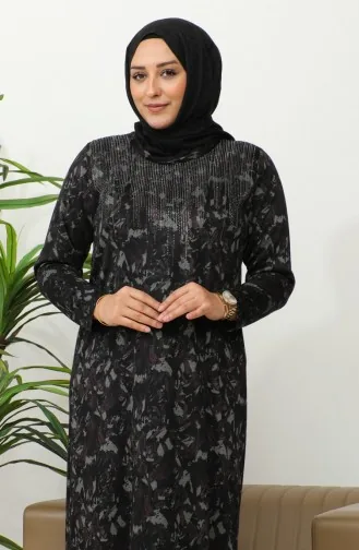 فستان بنقشة حجرية مقاس كبير 4425B-03 أرجواني 4425B-03