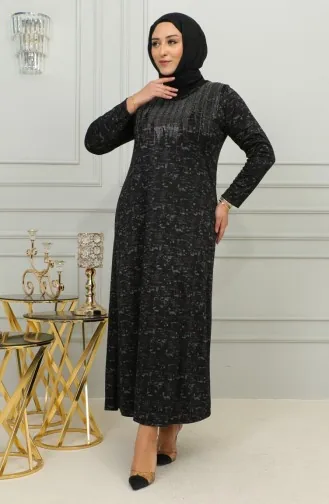 فستان بنقشة حجرية مقاس كبير 4425C-01 وردي 4425C-01