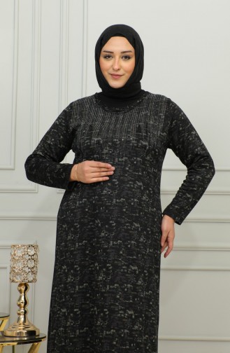 Plus-size Jurk Met Stenenprint En Patroon 4425C-04 Pruim 4425C-04