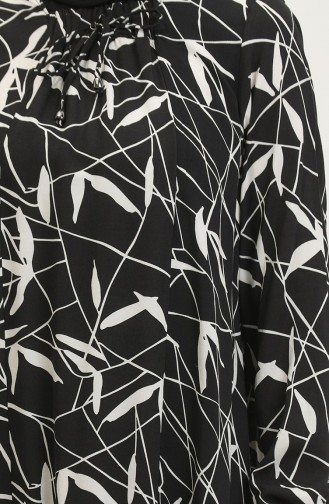 Plus-size Viscose Jurk Met Patroon 44852H-01 Zwart 44852H-01