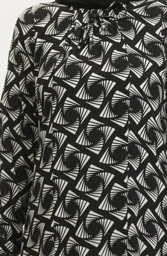 Robe En Viscose à Motifs Grande Taille 44852N-01 Noir 44852N-01