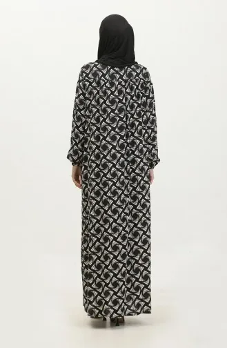 Robe En Viscose à Motifs Grande Taille 44852N-01 Noir 44852N-01