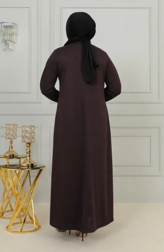 Robe En Maille D`acier Brodée Grande Taille 4878-04 Prune 4878-04