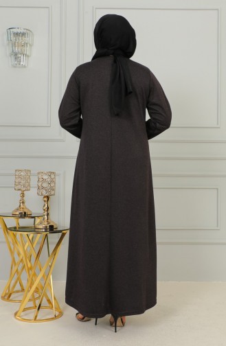Robe Hijab Couleur Brun 4878-05