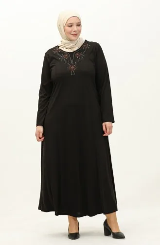 Robe Brodée Grande Taille 4952-01 Noir 4952-01