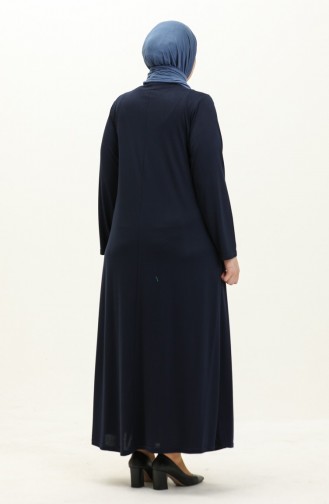 Navy Blue Hijab Dress 4952-02