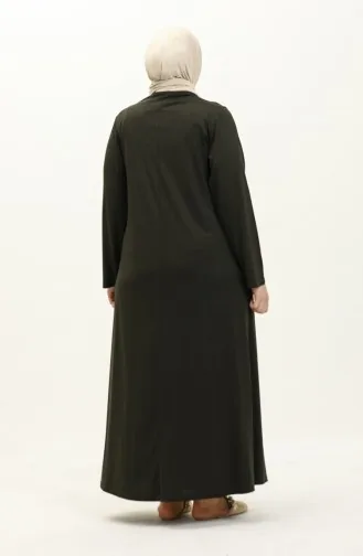 Plus Size Geborduurde Jurk 4952-04 Khaki 4952-04