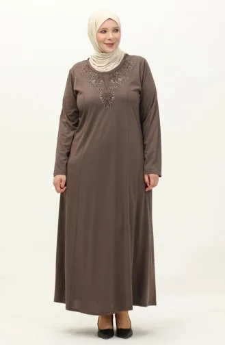 Grosse Grösse Besticktes Kleid 4952-05 Nerz 4952-05
