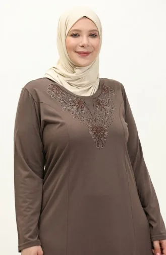 Grosse Grösse Besticktes Kleid 4952-05 Nerz 4952-05