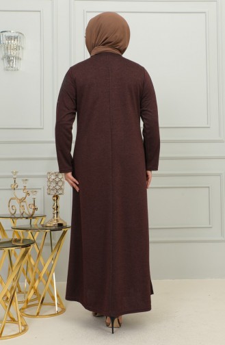 Robe Hijab Couleur Brun 4956-05