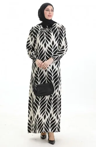 فستان فيسكوز برقبة مربعة 994585I-01 أسود 994585I-01