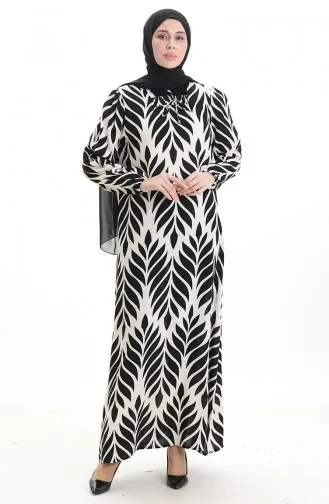 فستان فيسكوز برقبة مربعة 994585I-01 أسود 994585I-01