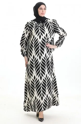 فستان فيسكوز برقبة مربعة 994585I-01 أسود 994585I-01