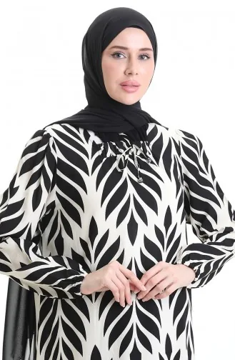 فستان فيسكوز برقبة مربعة 994585I-01 أسود 994585I-01