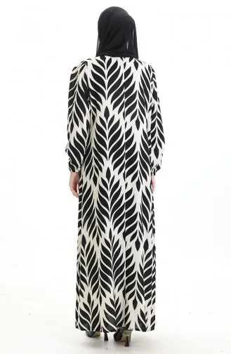 فستان فيسكوز برقبة مربعة 994585I-01 أسود 994585I-01