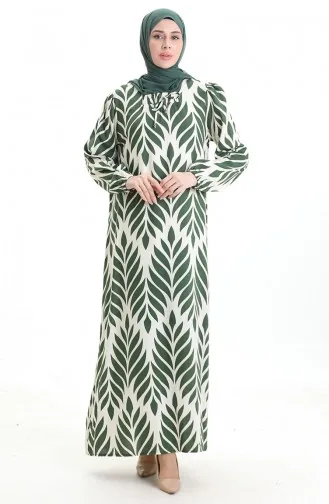 فستان فيسكوز برقبة مربعة 994585I-02 كاكي 994585I-02