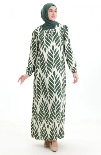 فستان فيسكوز برقبة مربعة 994585I-02 كاكي 994585I-02