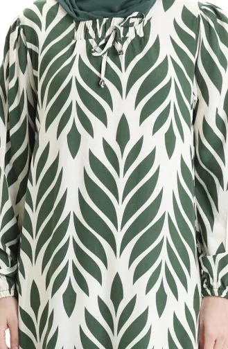 فستان فيسكوز برقبة مربعة 994585I-02 كاكي 994585I-02