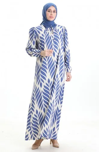 Viscose Square Neck Dress 994585I-03 Indigo 994585I-03