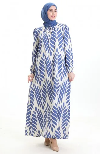 Viscose Square Neck Dress 994585I-03 Indigo 994585I-03