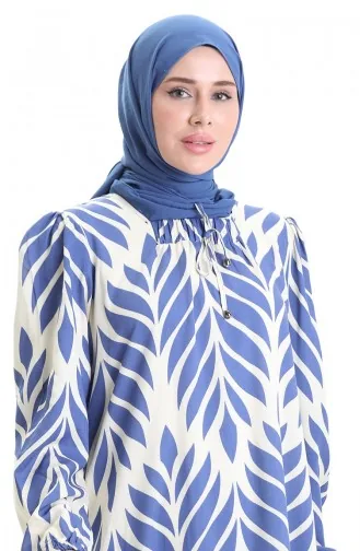 Viscose Square Neck Dress 994585I-03 Indigo 994585I-03