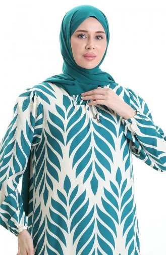 فستان فيسكوز برقبة مربعة 994585I-06 أخضر نعناعي 994585I-06