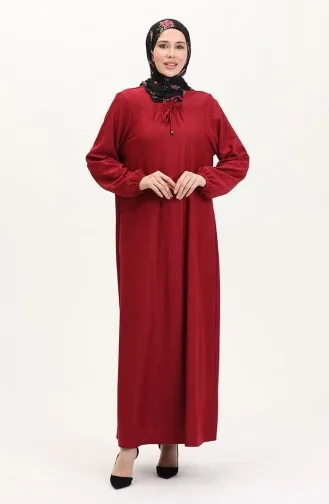 Jurk Met Vierkante Kraag 99490701-02 Bordeauxrood 99490701-02