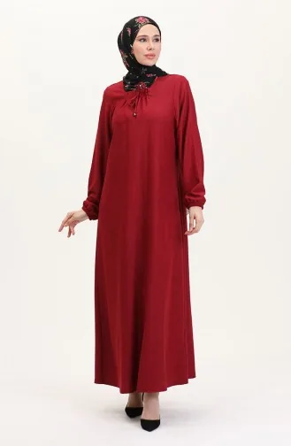 Jurk Met Vierkante Kraag 99490701-02 Bordeauxrood 99490701-02