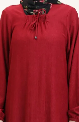 Jurk Met Vierkante Kraag 99490701-02 Bordeauxrood 99490701-02