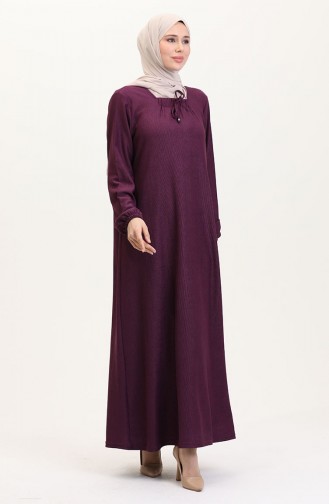 Kare Yaka Elbise 99490701-04 Mor
