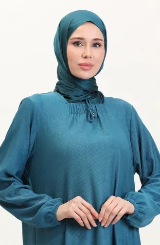 Jurk Met Vierkante Hals 99490701-05 Turquoise 99490701-05