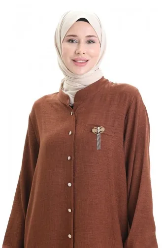 تونيك كتان طويل 992005-02 بني 992005-02