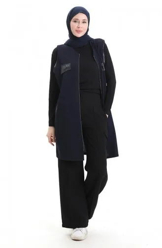 Leder Kombiweste 994763-01 Marineblau 994763-01