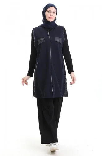 Leder Kombiweste 994763-01 Marineblau 994763-01