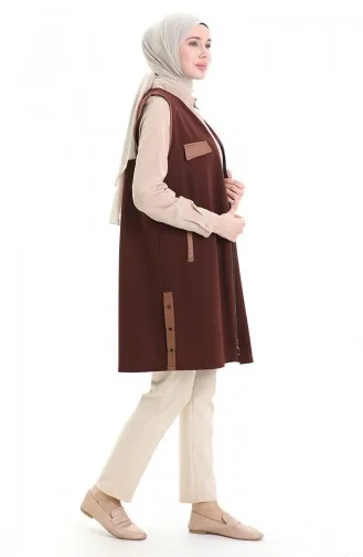 Leren Gecombineerd Vest 994763-04 Bruin 994763-04