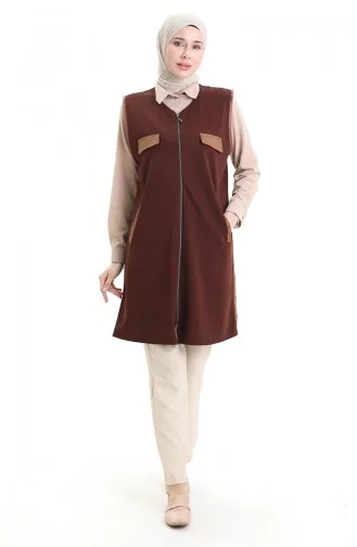 Leren Gecombineerd Vest 994763-04 Bruin 994763-04