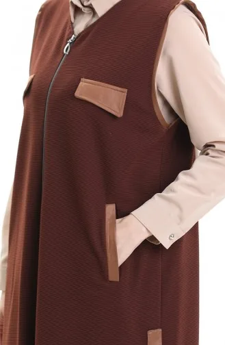 Leren Gecombineerd Vest 994763-04 Bruin 994763-04