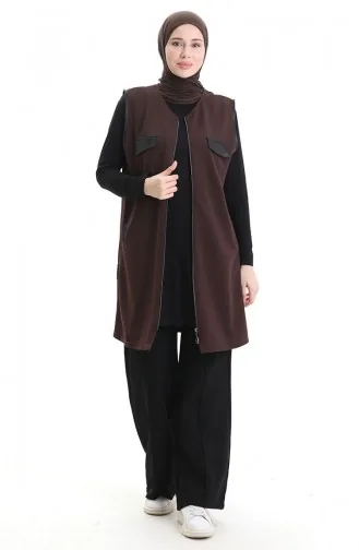 Leder Kombiweste 994763-05 Braun 994763-05